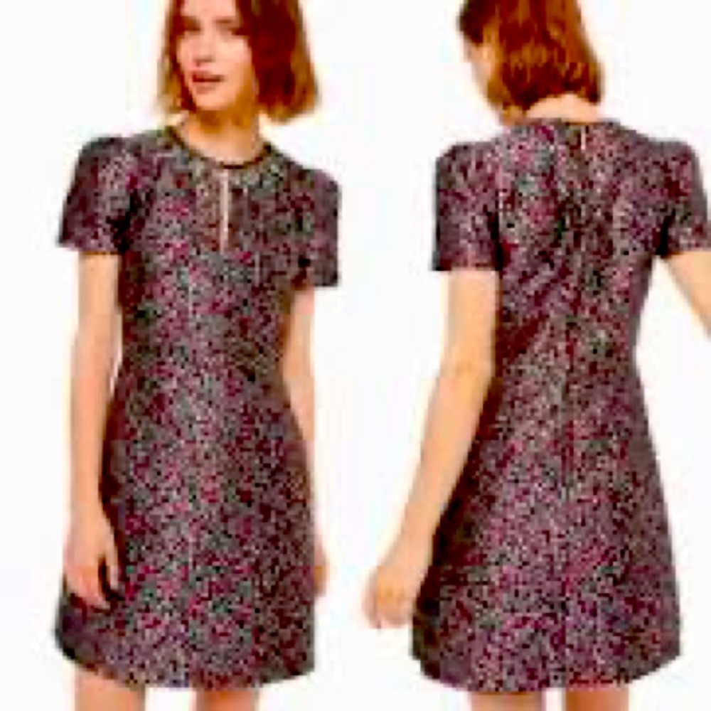 KATE SPADE Floral Park Jacquard Jeweled Cocktail Dress \\ 8